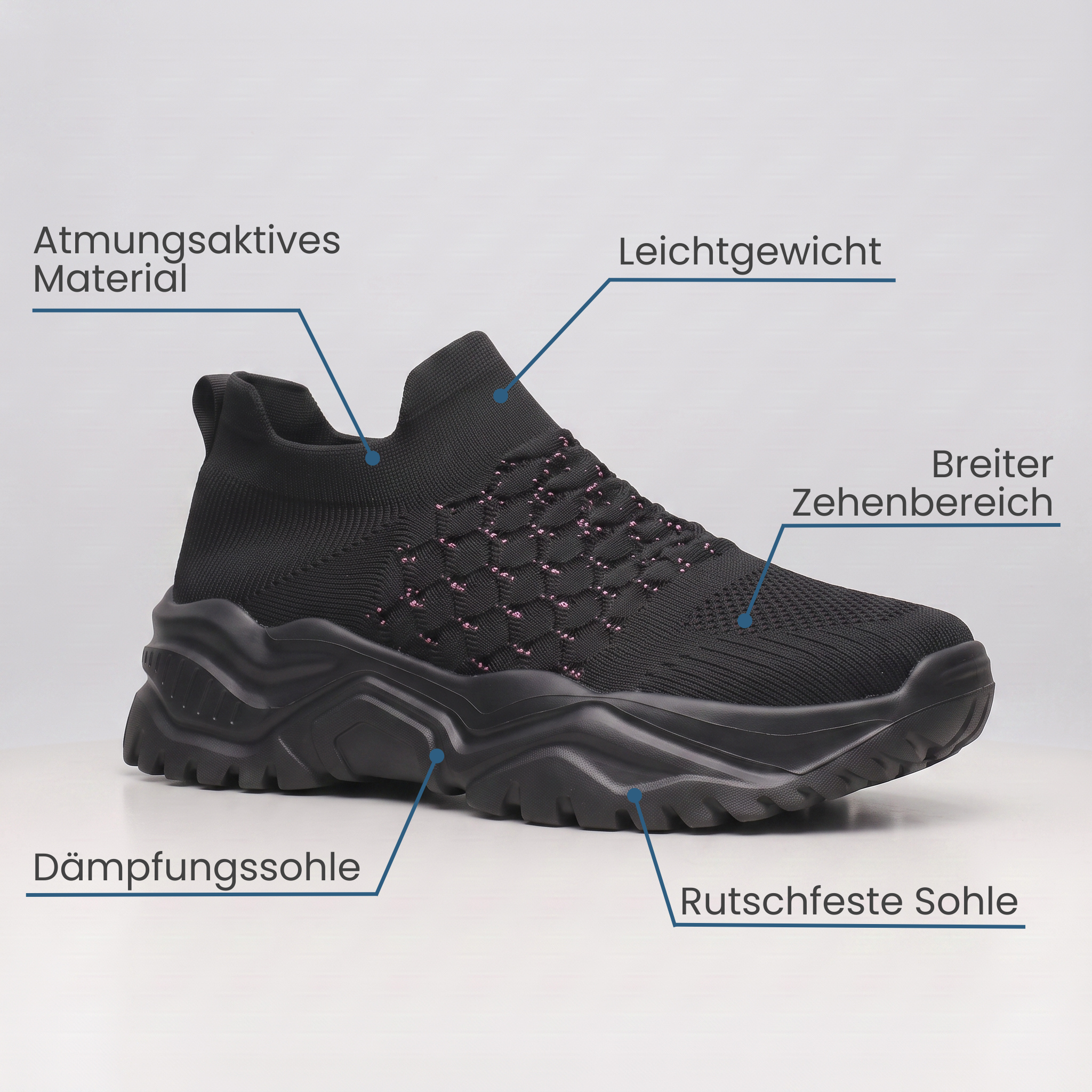 Ortho Flex - Schwarz Glitzer