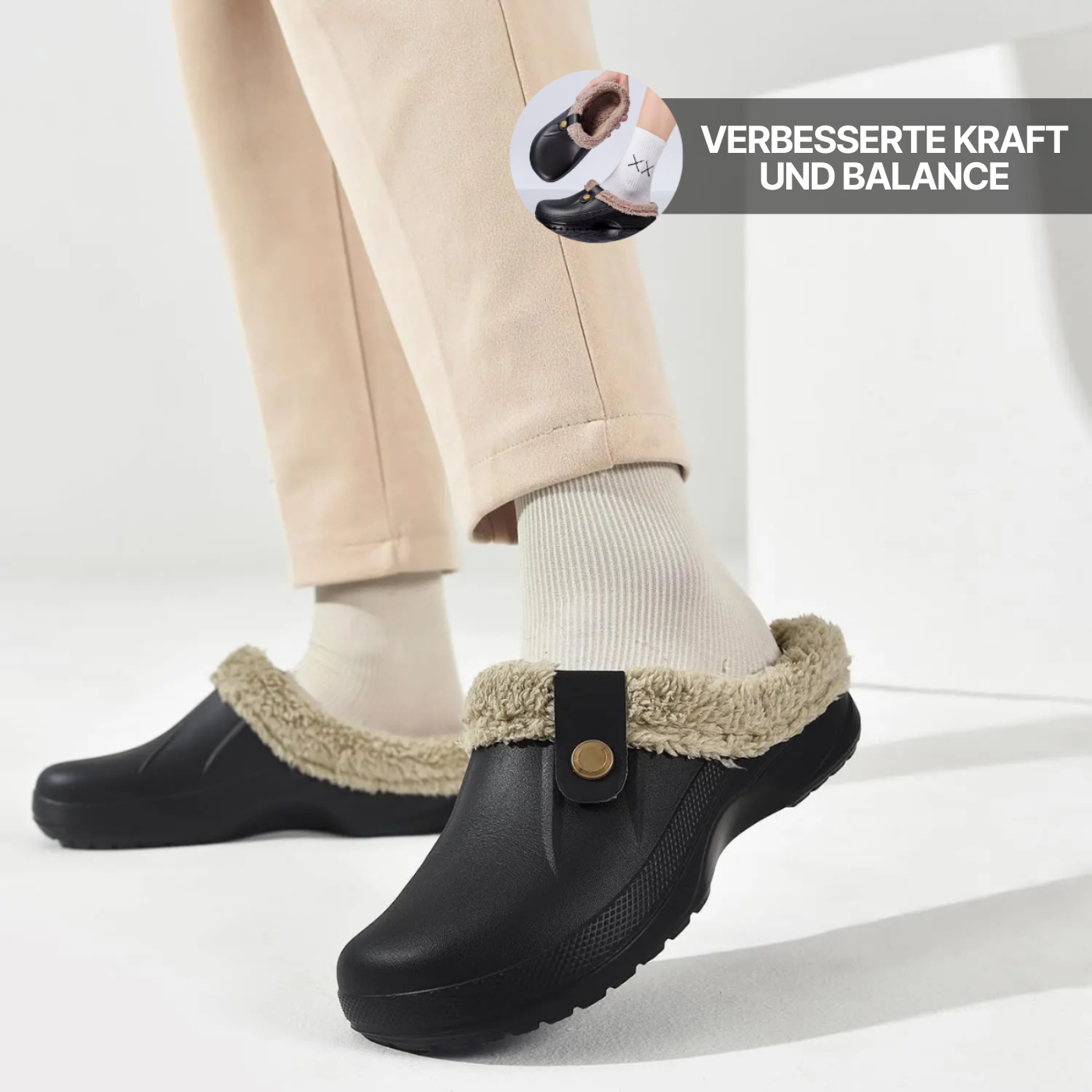 Auri Flauschig – Gesunde und rutschfeste Komfort-Clog-Pantoletten