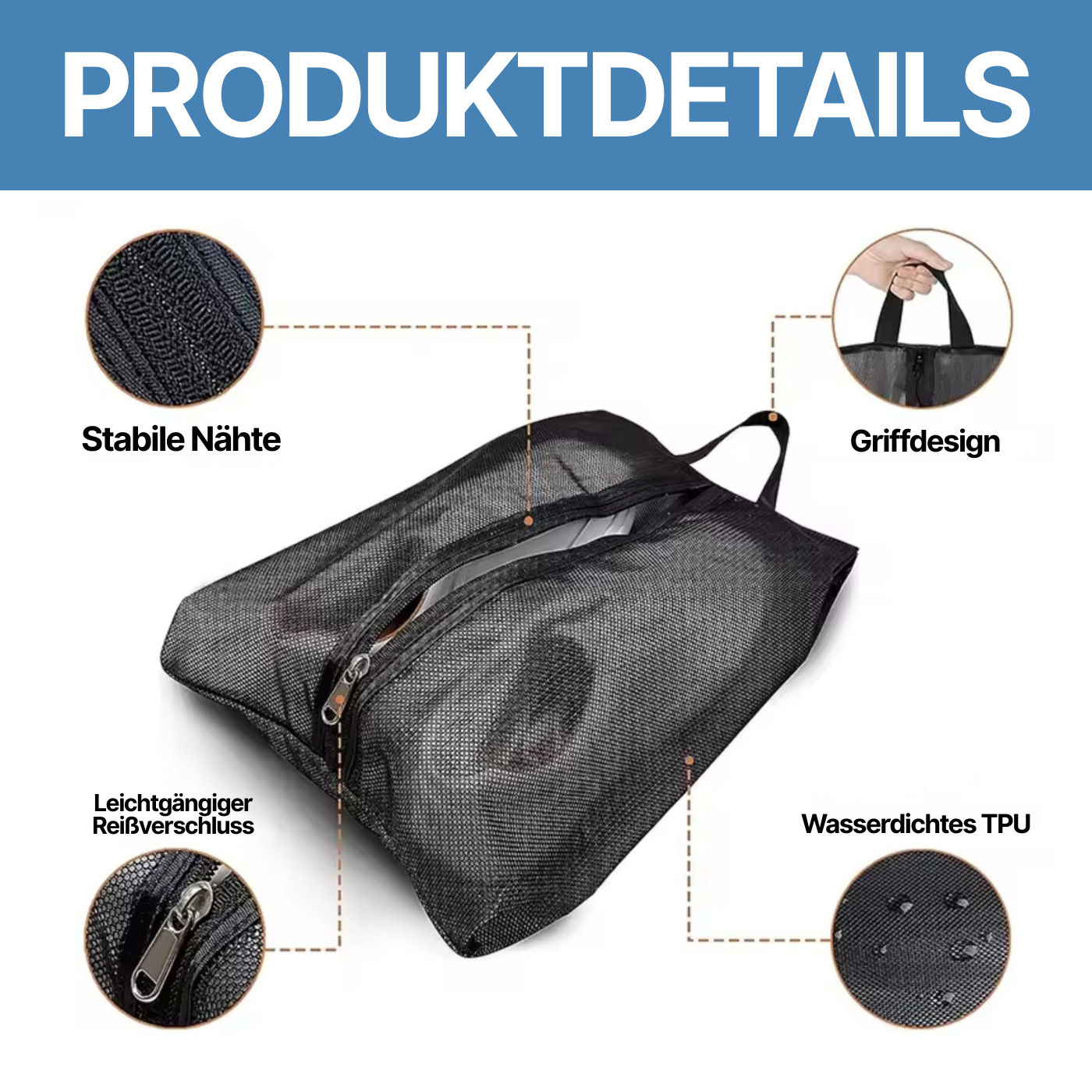 Cloggies Mesh-Schuhtasche für Reisen